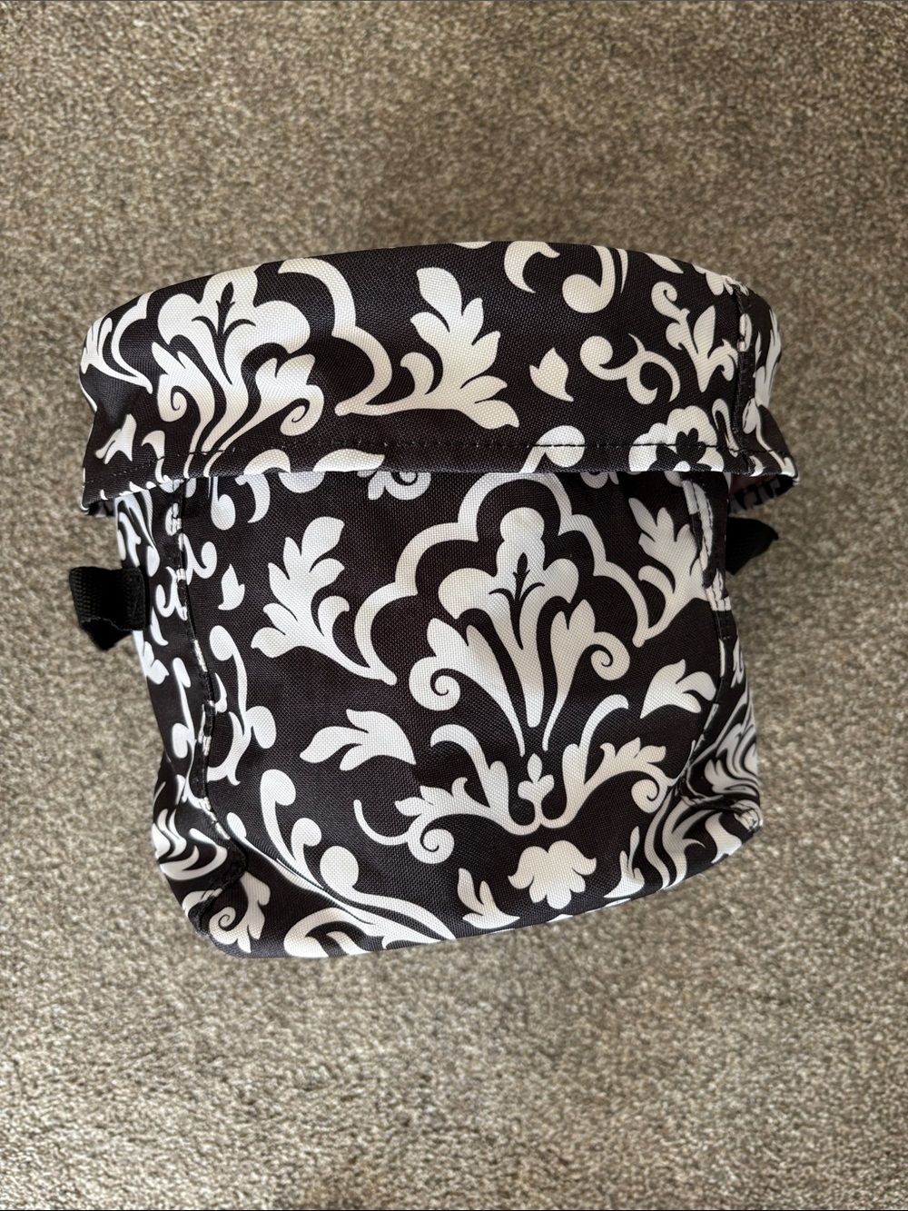 Thirty one black and white damask storage Bin